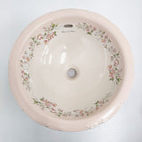 Plan de Paris プラン・ド・パリ 新品 ウォッシュボウル イザベラ ラウンド 洗面ボウル 陶磁器 ホワイト ピンク ユニセックス【中古】5-1108G♪