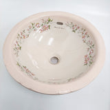 Plan de Paris プラン・ド・パリ 新品 ウォッシュボウル イザベラ ラウンド 洗面ボウル 陶磁器 ホワイト ピンク ユニセックス【中古】5-1108G♪