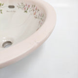 Plan de Paris プラン・ド・パリ 新品 ウォッシュボウル イザベラ ラウンド 洗面ボウル 陶磁器 ホワイト ピンク ユニセックス【中古】5-1108G♪