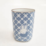 miffy 未使用 和小紋 五角湯呑 小皿 セット 井桁模様 皿 ホワイト ネイビー レディース ミッフィー【中古】6-0204G◎