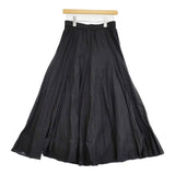 mizuiro-ind 2025年モデル ボリュームフレアスカート マキシスカート ギャザー ロングスカート ブラック レディース ミズイロインド【中古】5-1115G♪