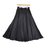 mizuiro-ind 2025年モデル ボリュームフレアスカート マキシスカート ギャザー ロングスカート ブラック レディース ミズイロインド【中古】5-1115G♪