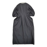 CLANE CROSSING GATHER ONEPIECE 定価28600円 サイズ1 コットンナイロン Vネック ギャザー ワンピース 24SS ブラック レディース クラネ【中古】6-0407S♪