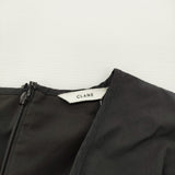 CLANE CROSSING GATHER ONEPIECE 定価28600円 サイズ1 コットンナイロン Vネック ギャザー ワンピース 24SS ブラック レディース クラネ【中古】6-0407S♪