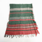 tamaki niime フリンジ ウールコットン ストール マフラー レッド グレー グリーン レディース 玉木新雌/タマキニイメ【中古】5-1123T◎