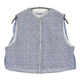 R&D.M.Co- 未使用 トレリスコーチングステッチシャーリングベスト 定価64900円 25SS ブルー ホワイト レディース オールドマンズテーラー【中古】5-1115M♪