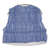 R&D.M.Co- 未使用 トレリスコーチングステッチシャーリングベスト 定価64900円 25SS ブルー ホワイト レディース オールドマンズテーラー【中古】5-1115M♪