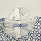 R&D.M.Co- 未使用 トレリスコーチングステッチシャーリングベスト 定価64900円 25SS ブルー ホワイト レディース オールドマンズテーラー【中古】5-1115M♪