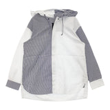 maturely フーディシャツ ストライプ ジップアップ コットン 長袖シャツ 24AW ホワイト ブルー レディース マチュアリー【中古】6-0409M∞