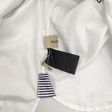 maturely フーディシャツ ストライプ ジップアップ コットン 長袖シャツ 24AW ホワイト ブルー レディース マチュアリー【中古】6-0409M∞