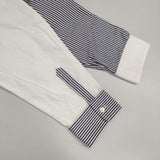 maturely フーディシャツ ストライプ ジップアップ コットン 長袖シャツ 24AW ホワイト ブルー レディース マチュアリー【中古】6-0409M∞