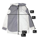 maturely フーディシャツ ストライプ ジップアップ コットン 長袖シャツ 24AW ホワイト ブルー レディース マチュアリー【中古】6-0409M∞