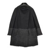 ANTEPRIMA ウール モヘヤ混 バイカラー サイズ42 スタンドカラー コート ブラック チャコールグレー レディース アンテプリマ【中古】5-1213T♪