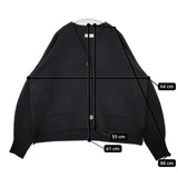 IENA スーパーファインスムースショートカーディガン 定価19800円 カーディガン 23AW ブラック レディース イエナ【中古】5-1228T∞