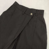 ENFOLD WIDE COCOON TROUSERS 300HS231-0730 ウール コクーン パンツ ブラック レディース エンフォルド【中古】6-0215G∞