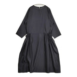 ARTS&SCIENCE SMOCKING DRESS 0213-L5140-3154 サイズ1 ウールシルク ワンピース ブラック レディース アーツ&サイエンス【中古】5-1115M♪