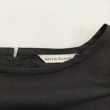 ARTS&SCIENCE SMOCKING DRESS 0213-L5140-3154 サイズ1 ウールシルク ワンピース ブラック レディース アーツ&サイエンス【中古】5-1115M♪