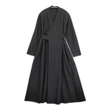 babaghuri 新品 日本製 ウール リボン 定価77000円 J0534UA641 ワンピース ブラック レディース ババグーリ【中古】5-1115T♪