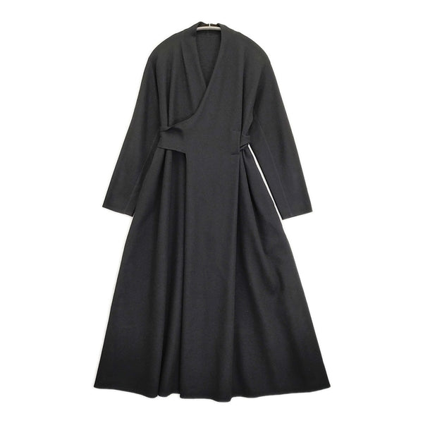 babaghuri 新品 日本製 ウール リボン 定価77000円 J0534UA641 ワンピース ブラック レディース ババグーリ【中古】5-1115T♪