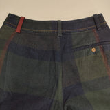 Pal'las Palace チェック サイズ2 PFPT-3654D ワイド パンツ ネイビー グリーン レディース パラスパレス【中古】6-0222G♪