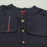 Pal'las Palace 14Ｇミラノリブ ボトル襟カーディガン 定価26400円 KCD25238C コットン カーディガン ネイビー レディース パラスパレス【中古】5-1115T♪