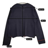 Pal'las Palace 14Ｇミラノリブ ボトル襟カーディガン 定価26400円 KCD25238C コットン カーディガン ネイビー レディース パラスパレス【中古】5-1115T♪