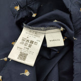 かぐれ 小花ドロストプルオーバー 定価15400円 GAA5-23S023 ワイド ドロップショルダー ブラウス シャツ 25SS ネイビー レディース かぐれ【中古】6-0407S♪