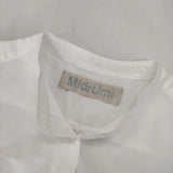 Midi-umi バンドカラー コットン 日本製 ブラウス シャツ ホワイト レディース ミディウミ【中古】6-0125M∞