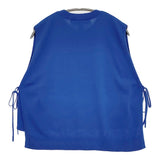 Midi-umi サイドリボンショートベスト コットンニット クルーネック ベスト 25SS ブルー レディース ミディウミ【中古】5-1115M♪