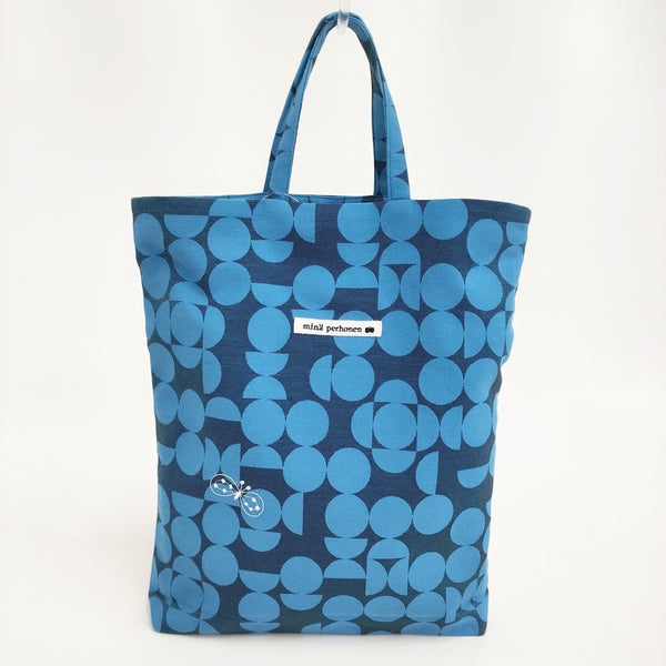 mina perhonen 未使用品 wellen ads7283ps ドット 刺繍 定価9900円 トートバッグ 25SS ブルー レディース ミナペルホネン【中古】5-1115G♪