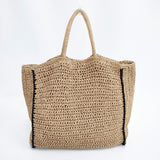 URBAN RESEARCH DOORS ラフィア トートバッグ ベージュ レディース アーバンリサーチドアーズ【中古】6-0214M◎