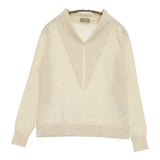 MARGARET HOWELL NECK TIE JUMPER KNIT スコットランド製 カシミヤ 定価71500円 ニット アイボリー レディース マーガレットハウエル【中古】5-1115T♪