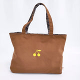 Bonpoint ペイズリーリバティリバーシブルトート 定価35200円 コーデュロイ トートバッグ ネイビー ブラウン レディース ボンポワン【中古】5-1115T♪