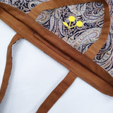 Bonpoint ペイズリーリバティリバーシブルトート 定価35200円 コーデュロイ トートバッグ ネイビー ブラウン レディース ボンポワン【中古】5-1115T♪