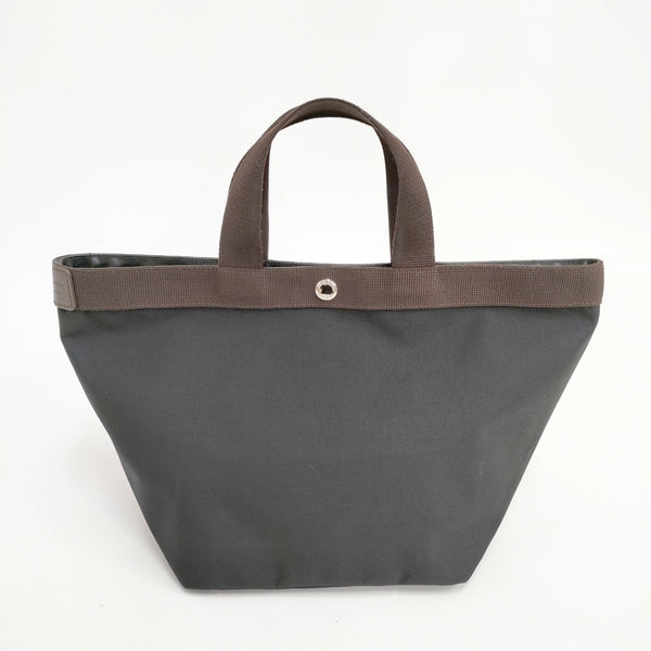 Herve Chapelier 707C コーデュラ舟型トートM ノワール×モカ トートバッグ ブラック ブラウン レディース エルベ・シャプリエ【中古】5-1123G◎