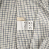 NARU 新品 綿麻タイプライターチェック ハンドベルワンピース 定価17050円 南出メリヤス ワンピース 25SS ホワイト ブルー レディース ナル【中古】6-0415M∞