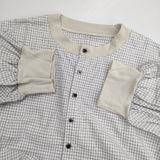 NARU 新品 綿麻タイプライターチェック ハンドベルワンピース 定価17050円 南出メリヤス ワンピース 25SS ホワイト ブルー レディース ナル【中古】6-0415M∞