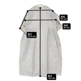 NARU 新品 綿麻タイプライターチェック ハンドベルワンピース 定価17050円 南出メリヤス ワンピース 25SS ホワイト ブルー レディース ナル【中古】6-0415M∞