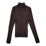 BURBERRY LONDON タートルネック リブ ウール セーター ニット ブラウン レディース バーバリーロンドン【中古】5-1220T∞