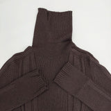 BURBERRY LONDON タートルネック リブ ウール セーター ニット ブラウン レディース バーバリーロンドン【中古】5-1220T∞