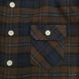 grown in the sun ネル チェック 長袖シャツ ブラウン ネイビー レディース グローンインザサン【中古】5-1220T∞