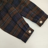 grown in the sun ネル チェック 長袖シャツ ブラウン ネイビー レディース グローンインザサン【中古】5-1220T∞