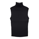 RALPH LAUREN ウール ノースリーブ タートルネック リブ セーター ニット ブラック レディース ラルフローレン【中古】5-1220T∞