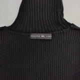 RALPH LAUREN ウール ノースリーブ タートルネック リブ セーター ニット ブラック レディース ラルフローレン【中古】5-1220T∞