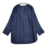 45R/45rpm インドシルクのインディゴブラウス 定価58300円 ブラウス シャツ ネイビー レディース フォーティーファイブアールピーエム【中古】6-0125M∞