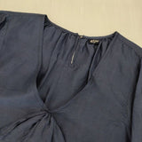 45R/45rpm インドシルクのインディゴブラウス 定価58300円 ブラウス シャツ ネイビー レディース フォーティーファイブアールピーエム【中古】6-0125M∞