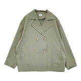 URBAN RESEARCH DOORS 撥水 ショートダブルコート 定価14300円 ジャケット 25SS ライトカーキ レディース アーバンリサーチドアーズ【中古】5-1118M♪