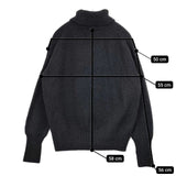 comm arch ウール タートルネック セーター ニット ブラック レディース コムアーチ【中古】5-1214T∞