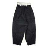 gasa 彼女の研究所ワイドタックパンツ モールスキン パンツ ブラック レディース ガサ【中古】5-1220T∞