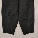 gasa 彼女の研究所ワイドタックパンツ モールスキン パンツ ブラック レディース ガサ【中古】5-1220T∞